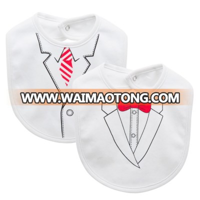 Wholesale 2 pcs/lot Baby Bibs Gentleman Design Waterproof