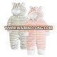 New Baby Winter Rompers Bear style baby stripe coral fleece Hoodies Jumpsuit Infant romper newborn toddle clothing