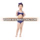 Cute Blue Baby Girl Wave point Design Swimwear Kids Bathing Suit Children Swimwear With Headband