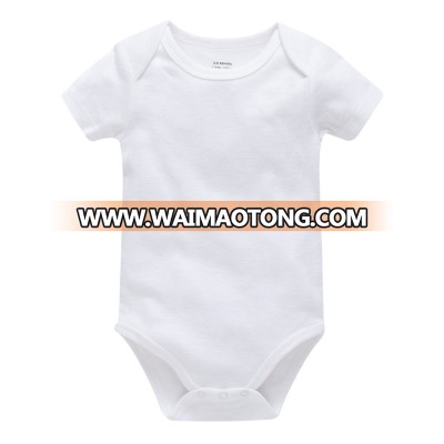 Blank Baby Romper Unisex Newborn Baby Clothing Short Sleeve Cotton Summer Plain Baby Clothes